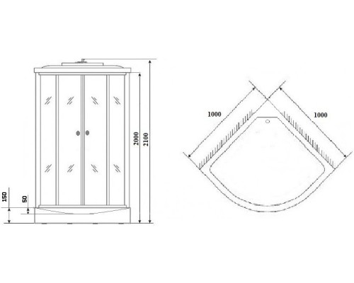 Душевая кабина Niagara Lux 100x100 NG-7702G без гидромассажа
