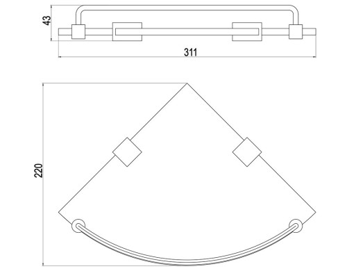 Полка в ванную стеклянная Timo Selene 10073/00 хром