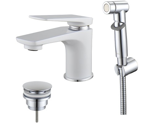 Смеситель для раковины Lemark Allegro LM5916CW Хром Белый