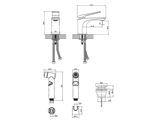 Смеситель для раковины Lemark Allegro LM5916CW Хром Белый