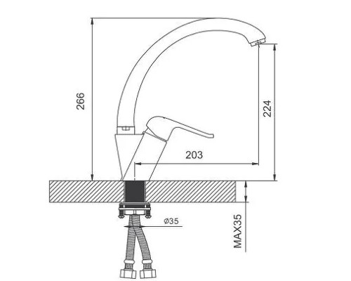 Смеситель для кухни Gappo G50 G4150-8 Хром