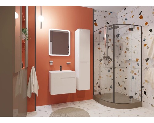 Тумба с раковиной Эстет Kare Luxe 60 ФР-00007077 подвесная Белая