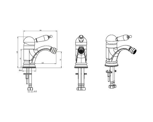 Смеситель для биде Boheme Medici Ripresa 306-BSW Бронза