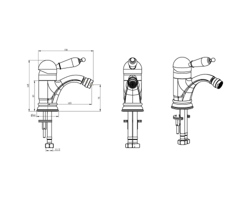 Смеситель для биде Boheme Medici Ripresa 306-BSW Бронза