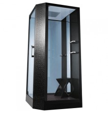 Душевая кабина Orans 100x100 L с баней профиль Черный задние стенки Черные