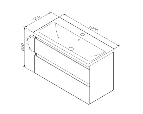 Тумба под раковину AM.PM X-Joy 100 M85AFHX1002BM подвесная Черная матовая