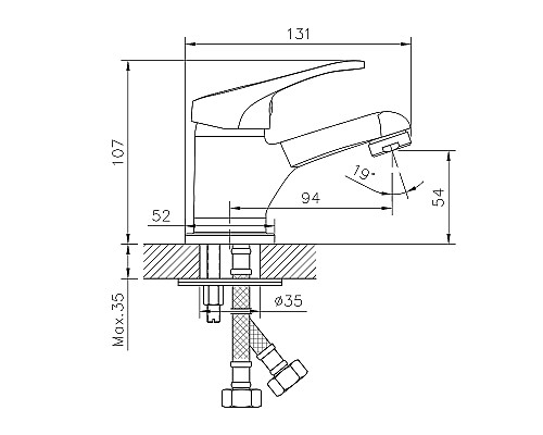 Смеситель для раковины Decoroom DR21011 Хром