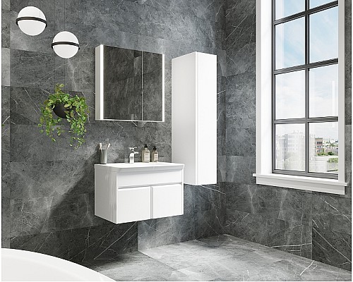 Зеркальный шкаф Roca Up 70 ZRU9303016 с подсветкой Белый глянец