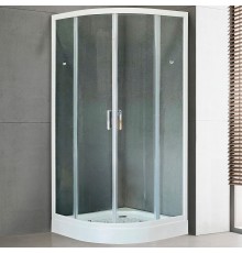 Душевой уголок Royal Bath HK 100х100 с поддоном профиль Белый стекло прозрачное