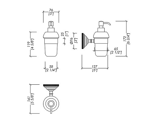 Дозатор для жидкого мыла Devon&Devon Black Diamond BLKD530CRNE Хром Черный