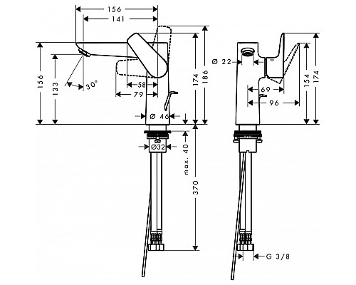 Смеситель для раковины Hansgrohe Talis E 150 71754990 Полированное золото