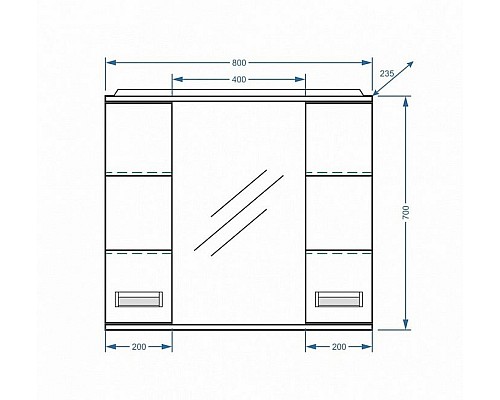 Зеркальный шкаф Stella Polar Фиора 80 SP-00000210