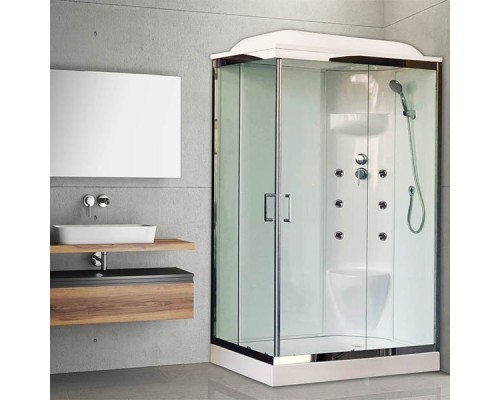 Душевая кабина Royal Bath HP 120х80 с гидромассажем задняя стенка Белая
