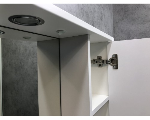 Зеркало со шкафом Comforty Модена М-90 00-00001641 с подсветкой Белое матовое