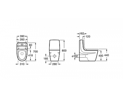 Спинка для унитаза Roca Khroma 80165AF2T