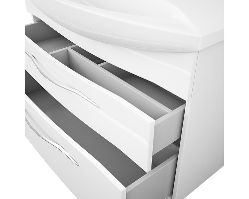 Тумба под раковину Owl 1975 Vessla stor 105 подвесная Белая глянцевая