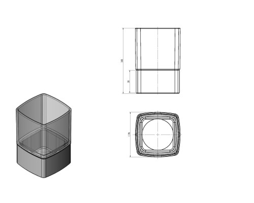 Стакан для зубных щеток Langberger Black Edition 11313A-BP Черный матовый