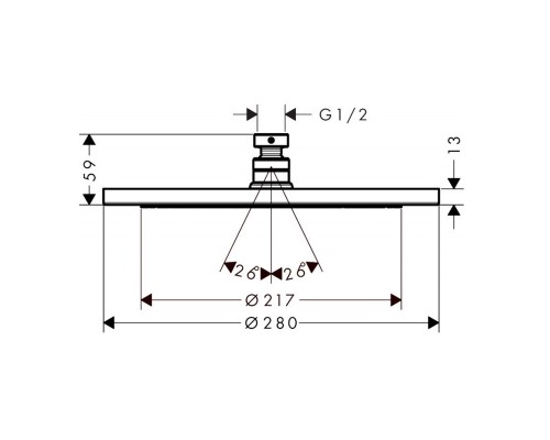 Верхний душ Hansgrohe черный 26220340