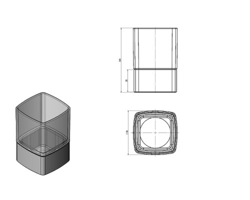 Стакан для зубных щеток Langberger Black Edition 11313A-BP Черный матовый