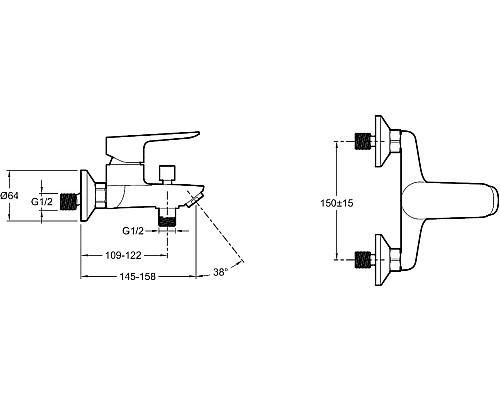 Смеситель для ванны Jacob Delafon E29844-CP