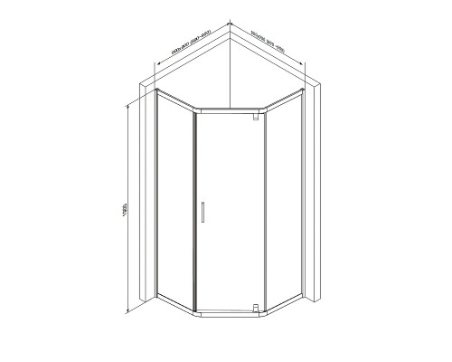Душевой уголок AM.PM Gem 90x90 W90G-405-090MT профиль Хром матовый стекло прозрачное