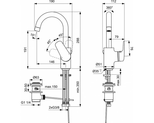 Смеситель для раковины Ideal Standard Ceraflex B1716AA Хром