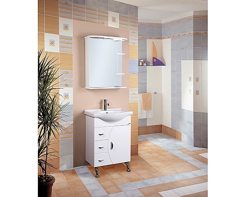 Зеркальный шкаф Onika Луна 55.01 L 205520 с подсветкой Белый