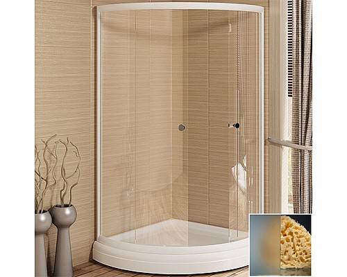 Душевой уголок Radomir 100x100 1-03-1-0-0-0031 с поддоном профиль Белый стекло матовое