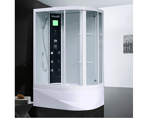 Душевая кабина Orans 130x90 L 86155l0 с гидромассажем профиль Белый задние стенки Белые