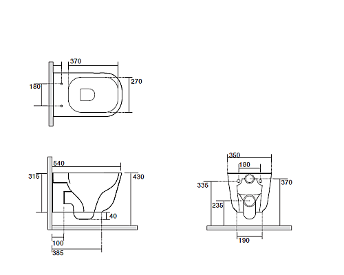 Унитаз подвесной Kerasan Tribeca 511475 безободковый