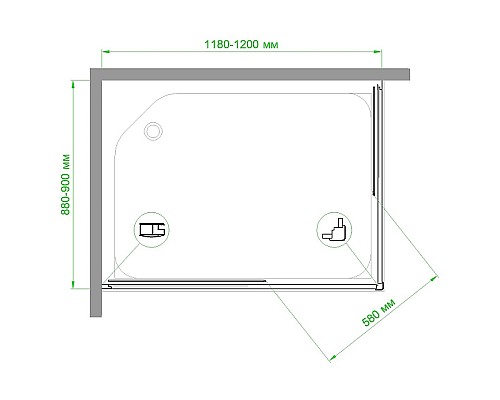 Душевой уголок Royal Bath HPD 120х90 RB9120HPD-T-BL профиль Черный стекло прозрачное