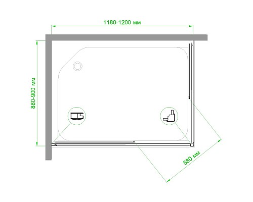 Душевой уголок Royal Bath HPD 120х90 RB9120HPD-T-BL профиль Черный стекло прозрачное