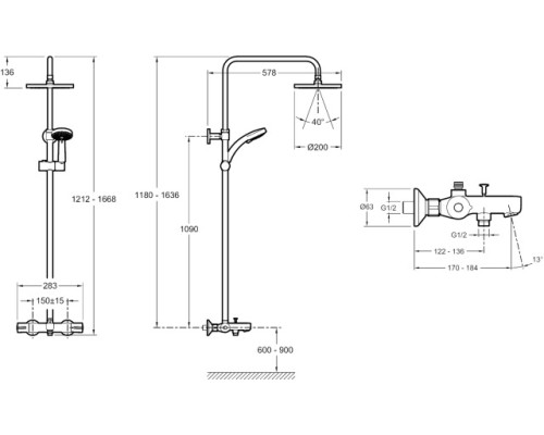 Душевая колонна Jacob Delafon E99741CP