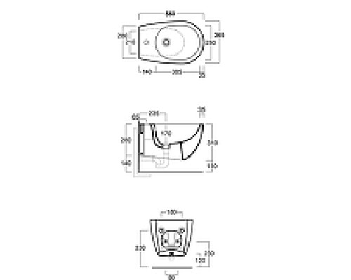 Биде Simas Vignoni VI19 bi matt*1 подвесное Белое матовое