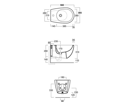 Биде Simas Vignoni VI19 bi matt*1 подвесное Белое матовое