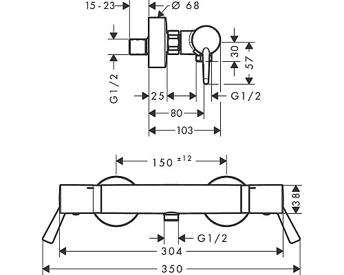 Смеситель для душа Hansgrohe Ecostat Comfort Care 13117000 с термостатом Хром