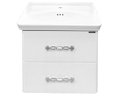 Тумба с раковиной Comforty Неаполь 65 00004148729 подвесная Белый глянец