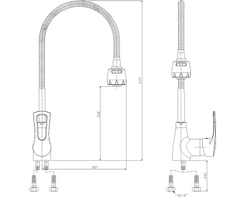 Смеситель для кухонной мойки Rossinka T T40-26