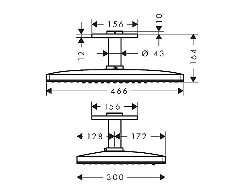 Верхний душ Hansgrohe 24004400