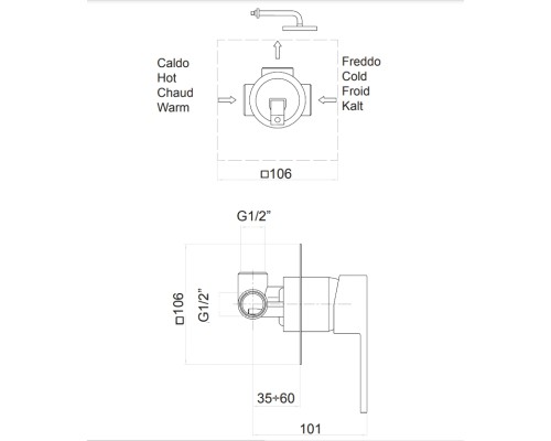 Смеситель для душа Fiore Kube 100NN7515 Черный