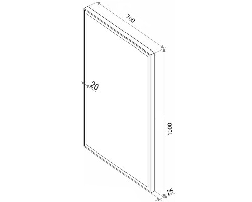 Зеркало Sintesi Kanto 70 SIN-SPEC-KANTO-black-70 с подсветкой Черное матовое с сенсорным выключателем