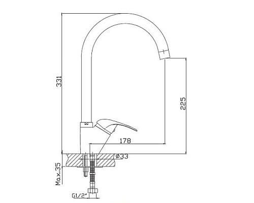 Смеситель для кухни Haiba HB4615 Хром