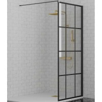 Душевая перегородка Paini 90 Walk-In 90G Черный матовый с рисунком