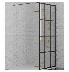 Душевая перегородка Paini 90 Walk-In 90G Черный матовый с рисунком