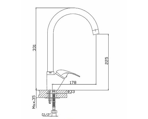 Смеситель для кухни Haiba HB4615 Хром