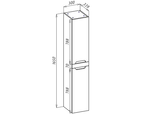 Шкаф пенал Bellezza Грейс 30 4620802180487 подвесной Скала серая