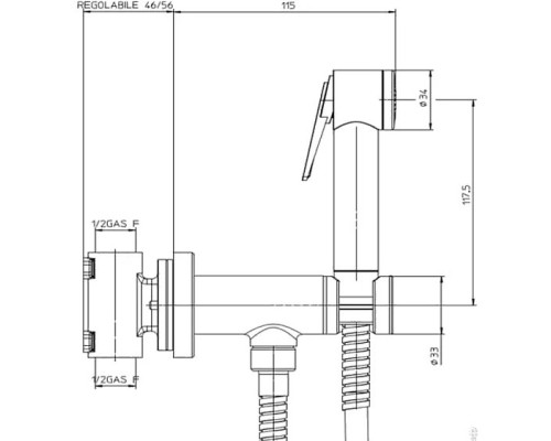 Гигиенический душ со смесителем Bossini E37015B.073 Черный матовый