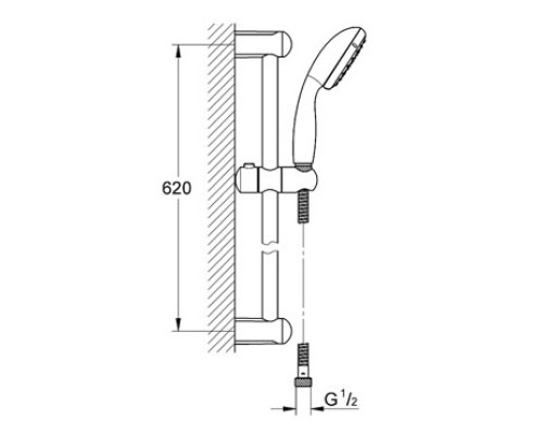 Душевой гарнитур Grohe душевая штанга 27853001 600 мм
