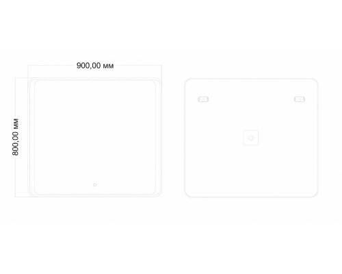 Зеркало Art&Max Elegant AM-Ele-900-800-DS-F с подсветкой с сенсорным выключателем