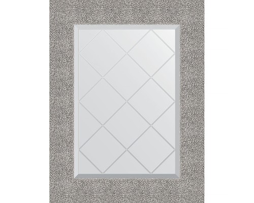Зеркало Evoform Exclusive-G 74х56 BY 4023 с гравировкой в багетной раме - Чеканка серебряная 90 мм